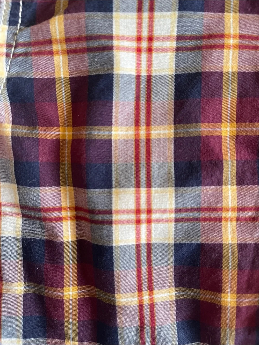GAP Boys Plaid Shirt Gold Navy Burgundy SZ 4T